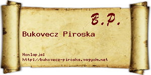 Bukovecz Piroska névjegykártya